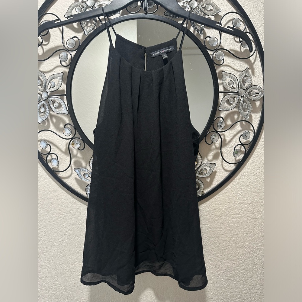 Chic Black Tank Top By Rosette